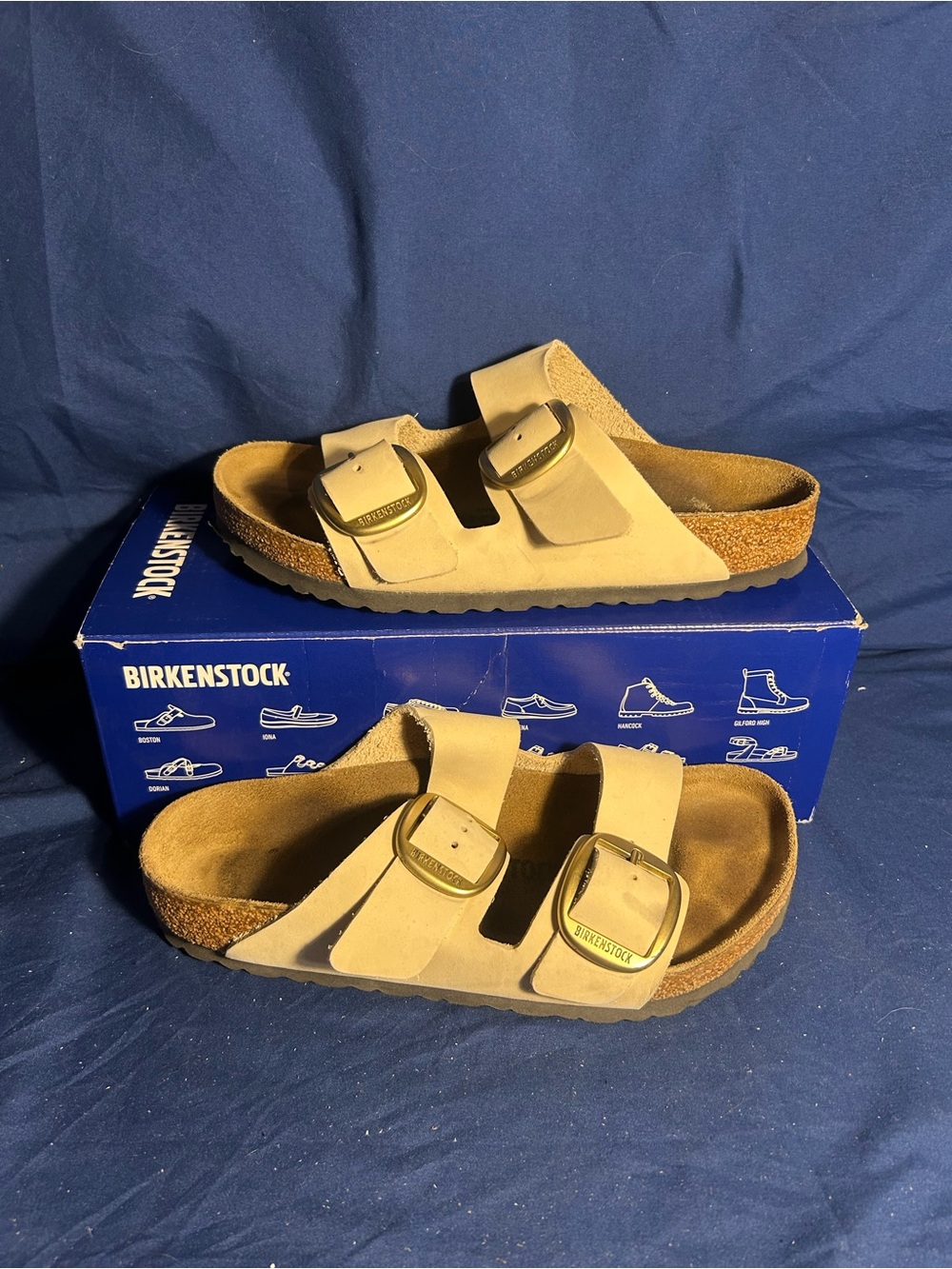 Birkenstock- Arizona, big buckle, Ecru, 7 women QS